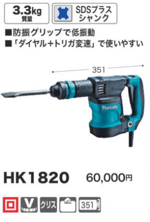 マキタ 電動ケレン  HK1820